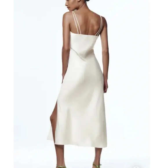 NWT ZARA Satin Camisole Dress with chain strap detail - Picture 3 of 11